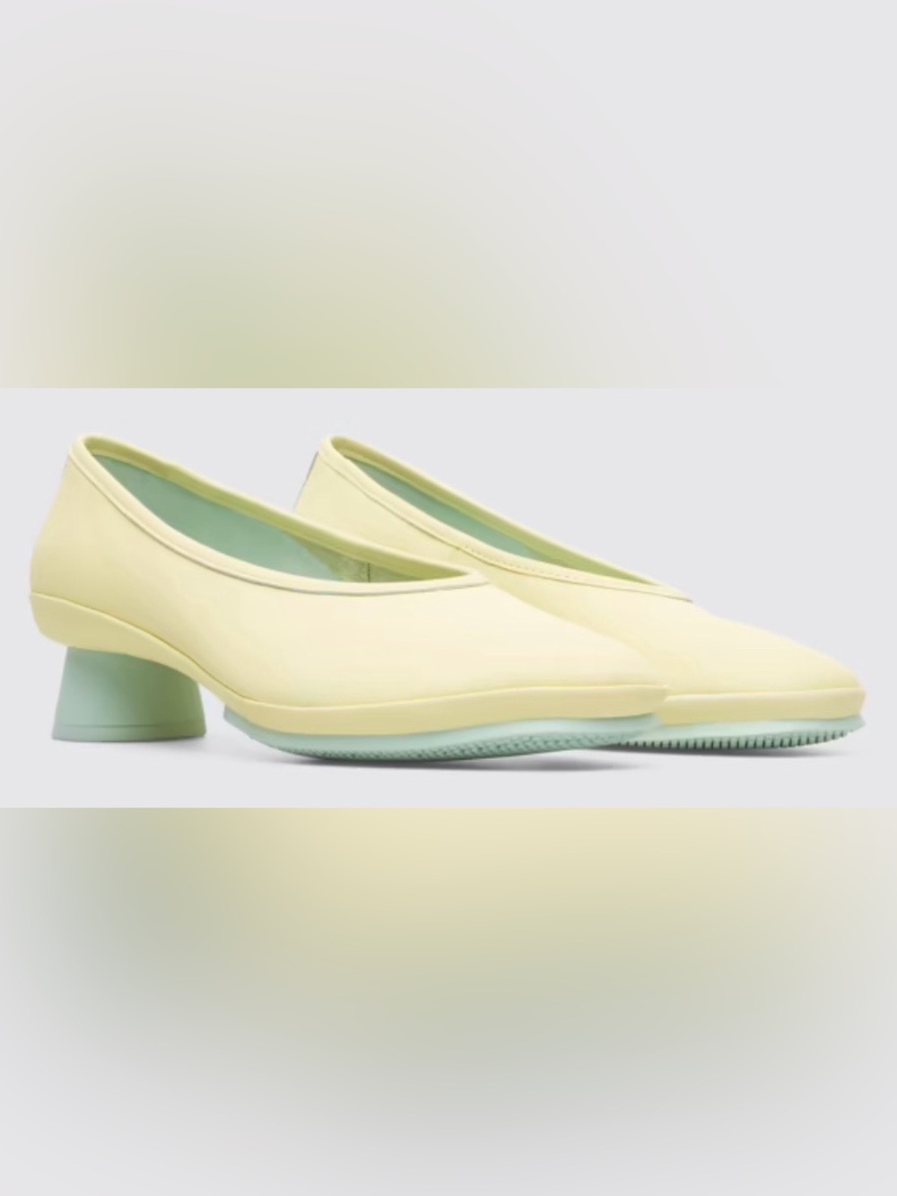 New Camper Alright Yellow Leather Wedge Slip-On